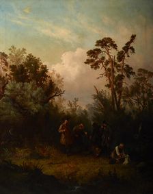 Boar-Hunting, 1857. Creator: Franciszek Kostrzewski