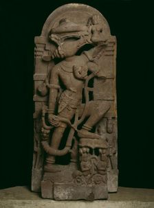Boar Incarnation of God Vishnu (Varaha) Lifting the Earth Goddess Bhudevi, 11th century. Creator: Unknown