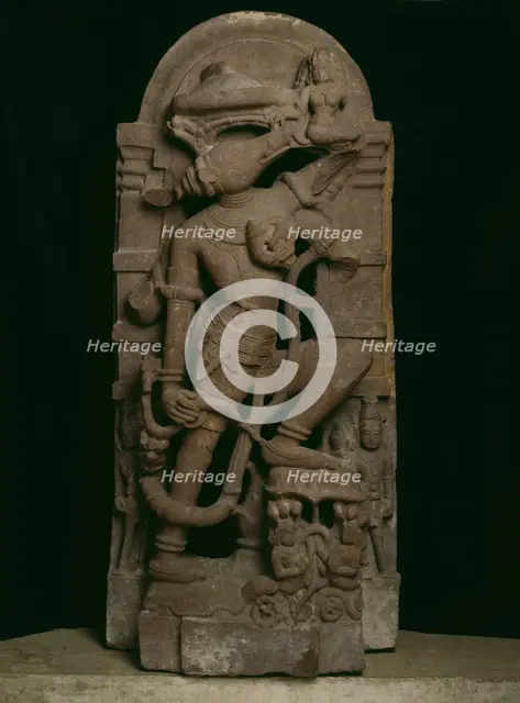 Boar Incarnation of God Vishnu (Varaha) Lifting the Earth Goddess Bhudevi, 11th century. Creator: Unknown.