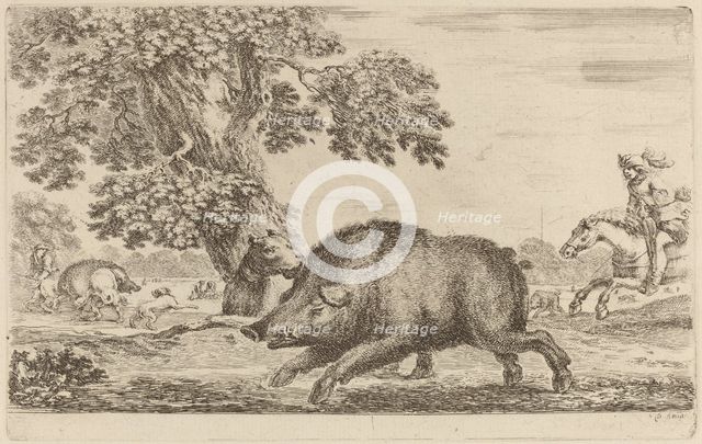Boar Running to the Left. Creator: Stefano della Bella.