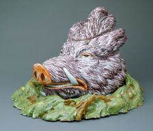 Boar's Head Tureen and Stand, c.1750. Creator: Unknown