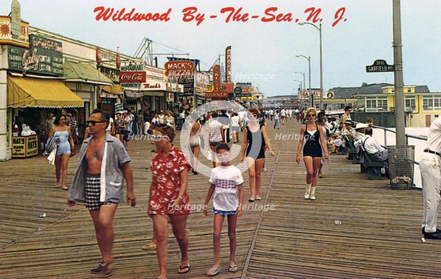 Boardwalk north of Garfield Avenue, Wildwood-by-the-Sea, New Jersey, USA, 1959. Artist: Lynn H Boyer Jr
