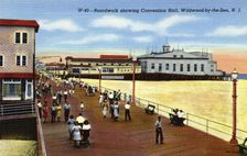 Boardwalk and Convention Hall, Wild-Wood-by-the-Sea, New Jersey, USA, 1940
