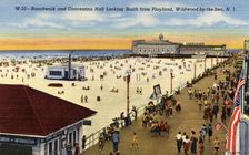 Boardwalk and Convention Hall, Wildwood-By-The-Sea, New Jersey, USA, 1940