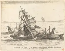 Boarding of the Bertone, 1617. Creator: Jacques Callot
