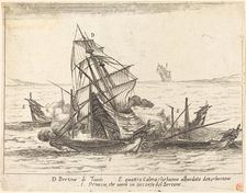 Boarding of the Bertone, 1617. Creator: Jacques Callot