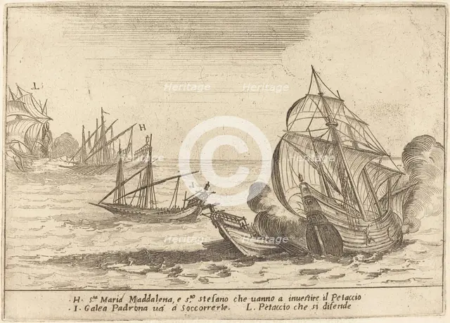 Boarding of the Petaccio, 1617. Creator: Jacques Callot.