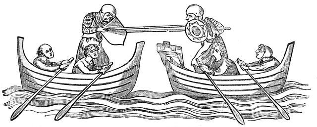 Boat Tilting, 14th century, (1833). Artist: Unknown