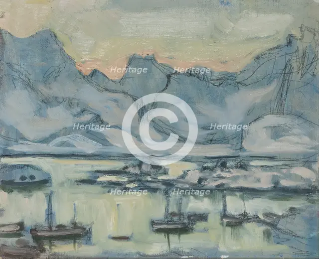 Boat with Net. Study from Lofoten, c1900s. Creator: Anna Katarina Boberg.