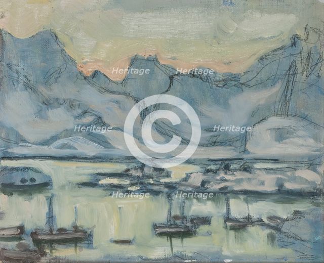 Boat with Net. Study from Lofoten, c1900s. Creator: Anna Katarina Boberg.