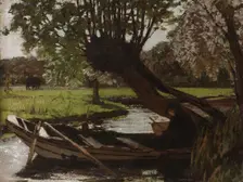 Boat with a Pollard Willow, 1863. Creator: Matthijs Maris