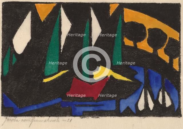 Boat and Trees, 1914. Creator: Jacoba van Heemskerck van Beest.