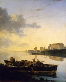 Boat at Sunset, 1655. Creator: Adam Pynacker