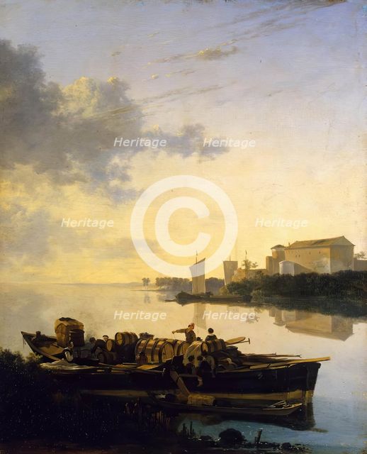 Boat at Sunset, 1655. Creator: Adam Pynacker.