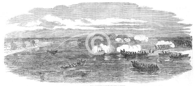 Boat Attack at the Sulineh Mouth of the Danube, 1854. Creator: Unknown.