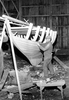 Boat builder, Landskrona, Sweden, 1966, Creator: Unknown