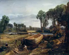 Boat Building Near Flatford Mill 1815, (1912).Artist: John Constable