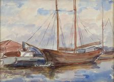 Boat dock on an archipelago, 1924. Creator: Emil Jankes