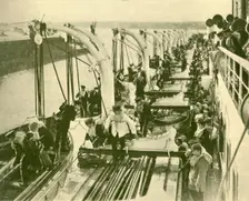Boat Drill Aboard the "Aquitania". c1930. Creator: Unknown