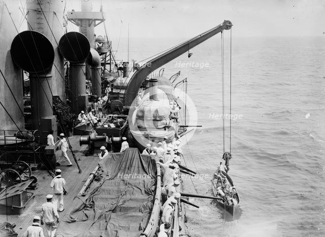 Boat Drill on USS Washington, between c1910 and c1915. Creator: Bain News Service.