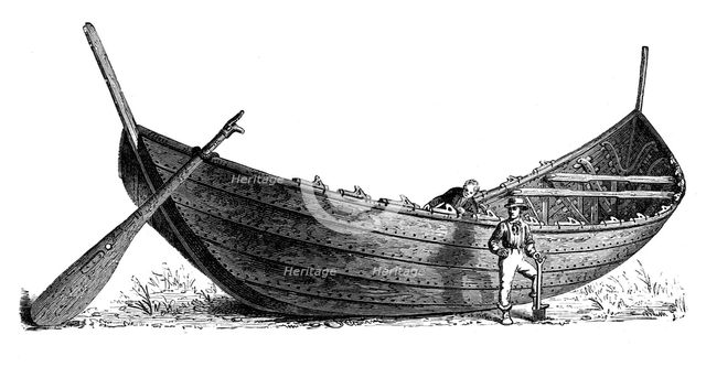 Boat for fourteen pairs of oars, found at Nydam, Jutland, 1892. Artist: Unknown