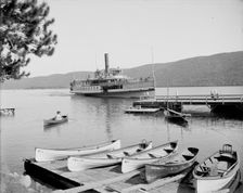 Boat house at Roger's Slide, Lake George, N.Y., between 1900 and 1910. Creator: William H. Jackson