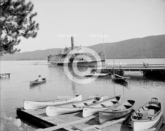 Boat house at Roger's Slide, Lake George, N.Y., between 1900 and 1910. Creator: William H. Jackson.