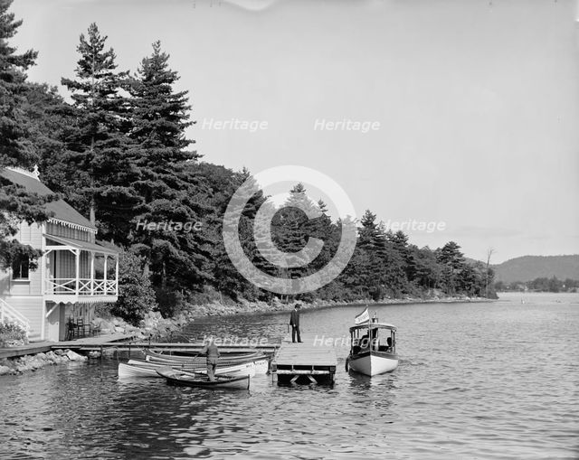 Boat house at Rogers' Rock, Lake George, N.Y., between 1900 and 1910. Creator: William H. Jackson.