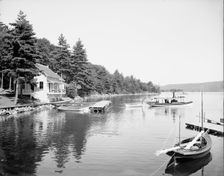 Boat house at Rogers Rock, Lake George, N.Y., between 1900 and 1910. Creator: William H. Jackson