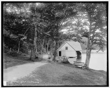 Boat house on Echo Lake, Franconia Notch, White Mountains, c1901. Creator: Unknown