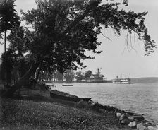 Boat landing, Lake Chautauqua, c1898. Creator: Unknown