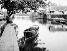 Boat moored on the River Thames, Oxfordshire, c1860-c1922. Artist: Henry Taunt