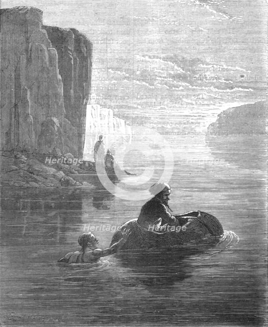 'Boat of Bullock's-hide on Lake Tsana; A journey through Soudan and Western Abyssinia..., 1875. Creator: Unknown.