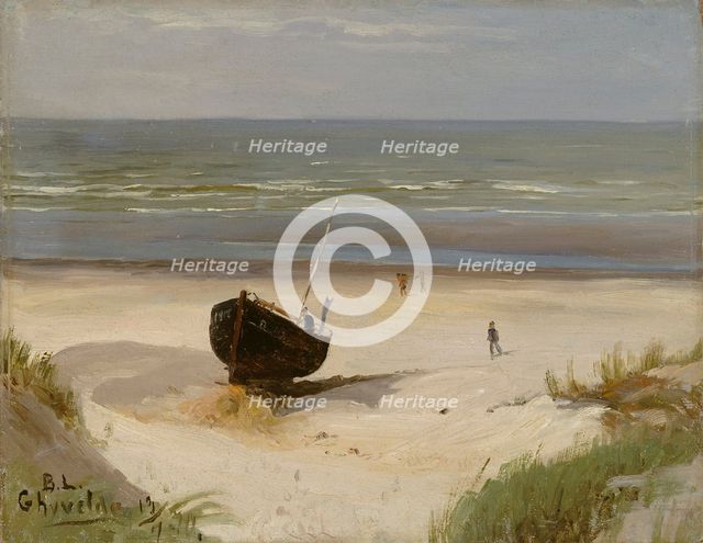 Boat on the Shore, 1870. Creator: Berndt Lindholm.