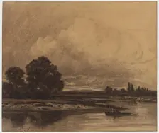 Boat on the River, 19th century. Creator: Charles Francois Daubigny