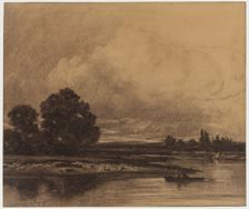 Boat on the River, 19th century. Creator: Charles Francois Daubigny