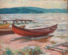 Boat on beach, 1935. Creator: Verner Thome