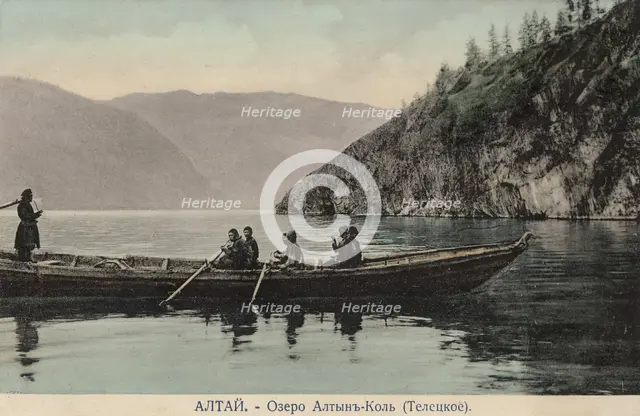 Boat on Lake Teletskoye, 1911-1913. Creator: Sergei Ivanovich Borisov.