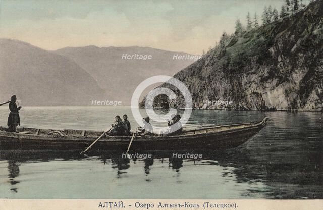 Boat on Lake Teletskoye, 1911-1913. Creator: Sergei Ivanovich Borisov.