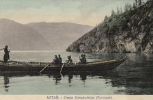 Boat on Lake Teletskoye, 1911-1913. Creator: Sergei Ivanovich Borisov