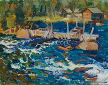 Boat pier, 1917. Creator: Verner Thome