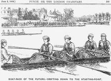 Boat-Race of the Future - Drifiting Down to the Starting Point 1866
