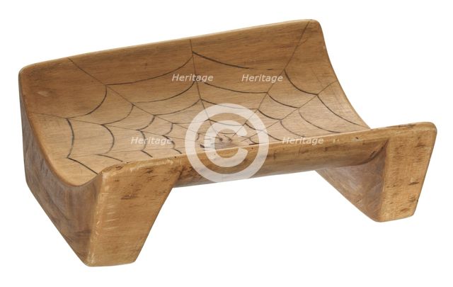Boat seat with spider web design from Ecuador, early 20th century. Creator: Unknown.