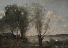 Boatman among the Reeds, ca. 1865. Creator: Jean-Baptiste-Camille Corot