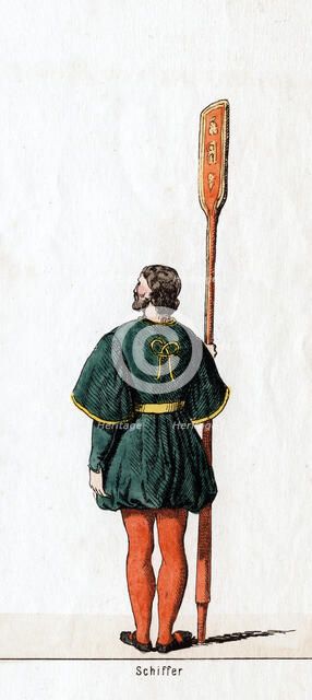 Boatman, costume design for Shakespeare's play, Henry VIII, 19th century. Artist: Unknown