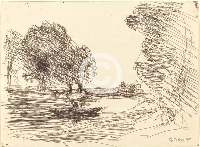 Boatman (Le Batelier), 1874. Creator: Jean-Baptiste-Camille Corot.