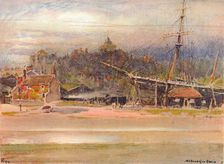 Boatbuilder's Yard, Rye 1910. Artist: Albert Goodwin