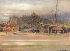 Boatbuilder's Yard, Rye 1910. Artist: Albert Goodwin