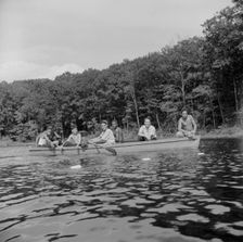 Boating on the lake at Camp Nathan Hale, Southfields, New York, 1943 Creator: Gordon Parks