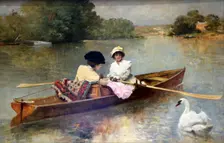 Boating on the Seine 1875-1876. Artist: Ferdinand Heilbuth